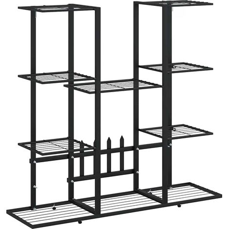vidaXL Portafiori 94,5x25x89 cm Ferro Nero
