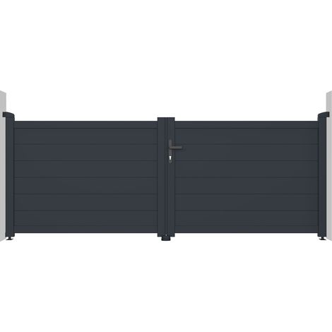 Puerta batiente de aluminio soldado 3m EIGER 300 x 115 GRIS
