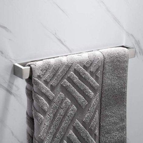 1 Porte-Serviette Mural, Acier Inoxydable 304, Finition Brossée, Auto-adhésif, Pour Salle de Bain