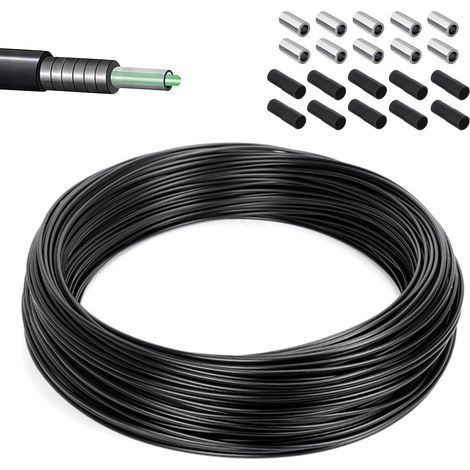 Gaine de Frein Vélo 10 m, Gaine Câble de Frein avec 10 Embouts Plastique et 10 Embouts Aluminium, Ø5 mm, TPFE Haute Résistance à l’Usure, Pour VTT et Vélo Route (1/5)