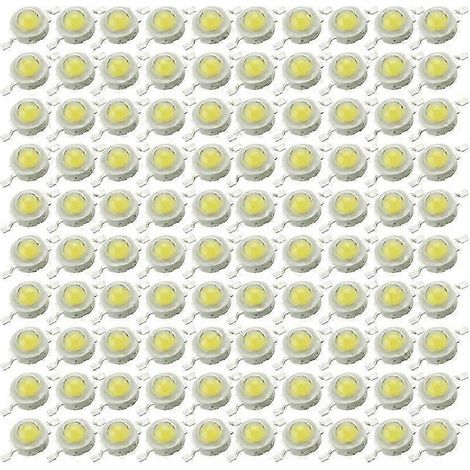 100 LED, lumière blanche naturelle, puce LED haute puissance 1 W, température de couleur 4000 K, puce LED KNS (1/5)