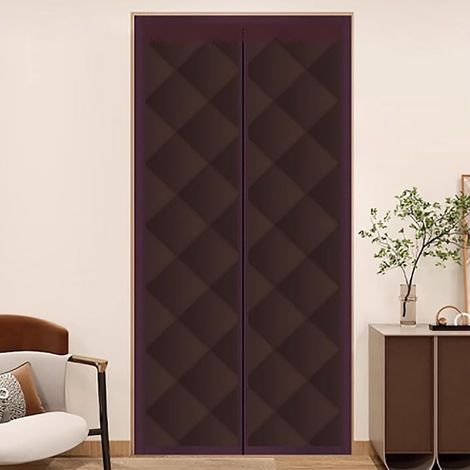 Panneau de porte, coton épais, insonorisation, protection contre le froid, brun, 85x210cm, polyvalent et pratique (1/5)