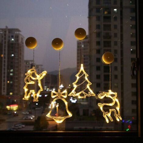 Autres décorations de Noël, décorations de Noël, lumières LED, accessoires pour sapin de Noël, autocollants pour vitrines, décorations de scène, ambiance, décorations de vitrine, lumières (Père Noël) (1/3)