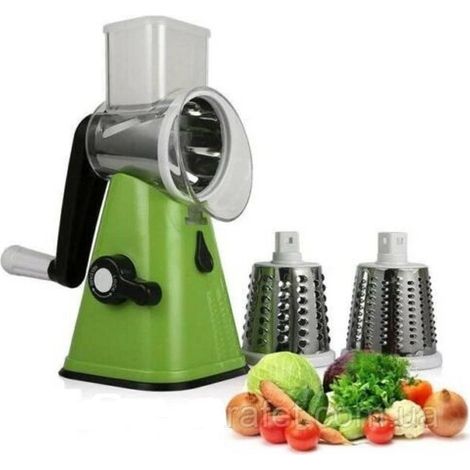 Trade Shop - Taglia Verdure Manuale Taglia Trita Grattugia Verdure Frutta 3 Lame Tritatutto -