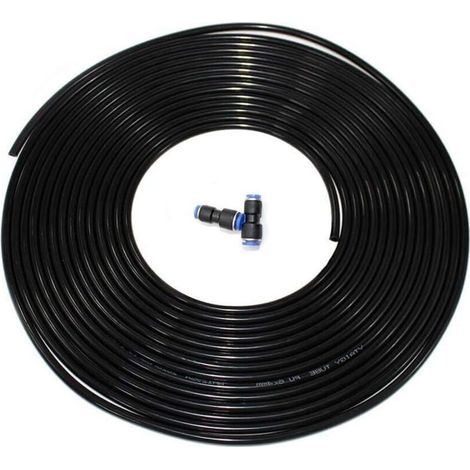 Tuyau Air Polyuréthane PU 6mm Diamètre Extérieur/4mm Intérieur - 10m Longueur - Noir - Résistant aux Torsions pour Outils Pneumatiques, Compresseurs (1/5)