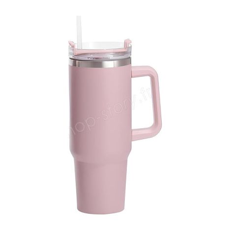 Mug Thermique Inox 1200ml avec Paille et Couvercle Étanche