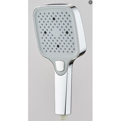 Pommeau de douche argenté design fonction unique 1 mode de jet haute pression économie d’eau anti-calcaire salle de bain universel 12 x 25 cm (1/5)