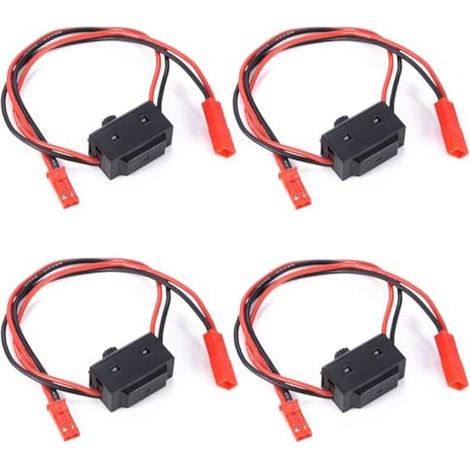 Lot de 4 connecteurs JST avec interrupteur d'alimentation marche/arrêt pour voitures télécommandées, camions, chenilles, buggy tout-terrain, accessoires de mise à niveau (1/5)