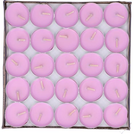 50 Bougies Roses Parfumées sans Fumée pour Mariage Anniversaire Fête (1/5)