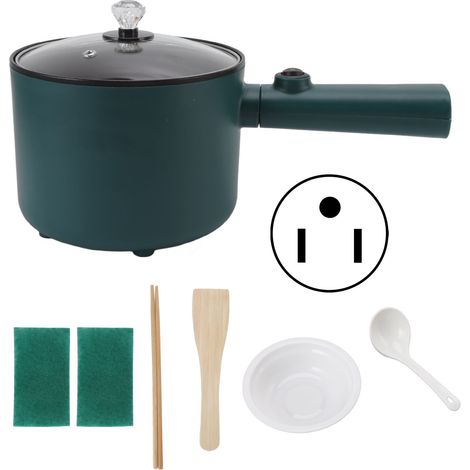 Casserole électrique 1,8 L, revêtement antiadhésif de qualité alimentaire, 2 niveaux de température, 6 fonctions, poignée longue, prise américaine 110 V (1/5)