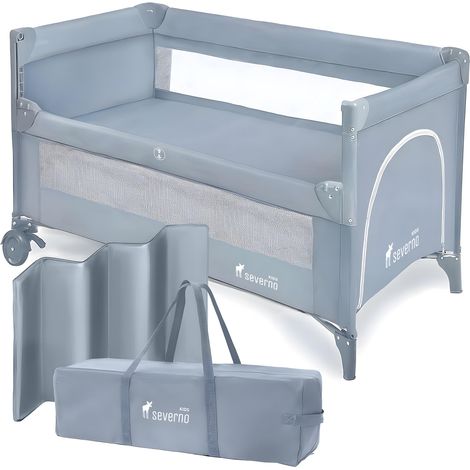 Lit de voyage pliable 2 niveaux – Matelas suspendu – Système de pliage rapide – Sac de transport avec roues