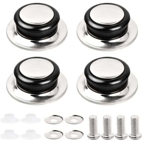 QORVA
-4 Pcs Poignée de Couvercle de Casserole Poignée de Couvercle en Verre Couvercle de Casserole en Acier Inoxydable Ouchons Poignées Poignées Universelles de Couvercles de Casserole,de