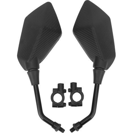 Motorrad-Rückspiegel aus Kohlefaser, 2 Stück, 22 mm, universeller Lenkerspiegel für Roller und ATV (1/5)
