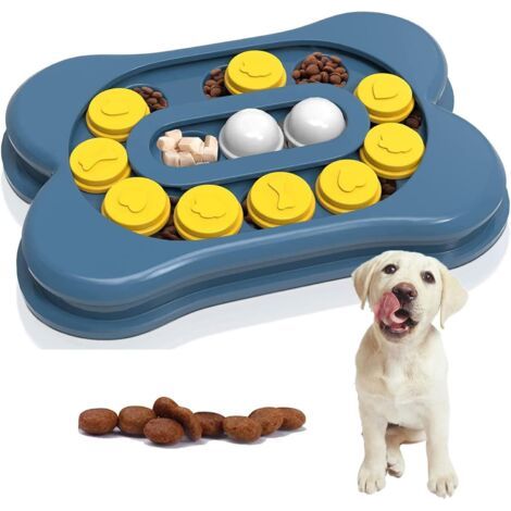 Hunde-Intelligenzspiel, Hundespielzeug mit langsamem Futternapf, pädagogisches interaktives Hundespielzeug für kleine und große Hunde, Hundefutterspender-Spielzeug