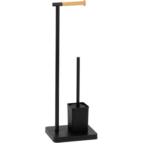 Porte-Rouleau De Brosse Wc En Métal Noir Ba72129 Andrea House - Andrea House (1/2)