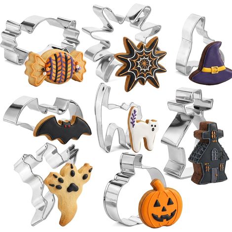Set mit 8 Ausstechformen aus Edelstahl für Halloween (1/5)