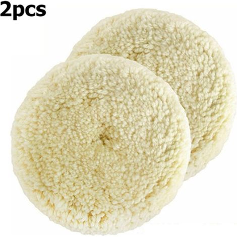 2Pcs Tampon de Polissage en Laine d'agneau, 3 Pouces 76mm Tampon de Laine pour Polir Tampon de Polissage Bonnet de Polissage Disque de Polissage en Laine pour Auto Polissage Voiture (1/5)