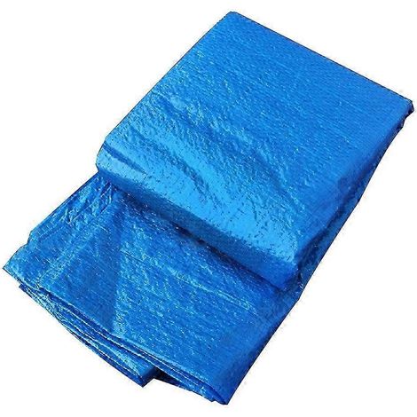 Tapis de sol de piscine, coussin de piscine, bleu, 445 x 254 cm, imperméable, lot de 1 (1/5)