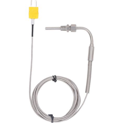 Thermocouple à coude ouvert type K, capteur de température avec connecteur mâle, 5×80mm, tête ajustable PT 1/8 pouce, câble 2 mètres. (1/5)