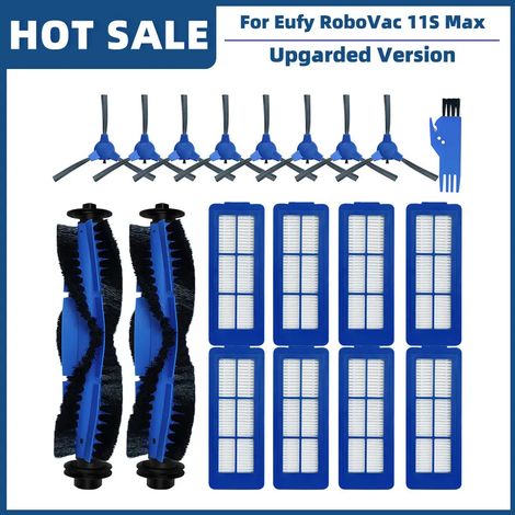 (Ensemble B) Convient aux aspirateurs robots Eufy RoboVac 11S Max, 15C Max, 25C Max, 30C Max, G10, G20, G30 Edge Hybrid et G32 Pro. Filtre à brosse latérale principale. (1/4)