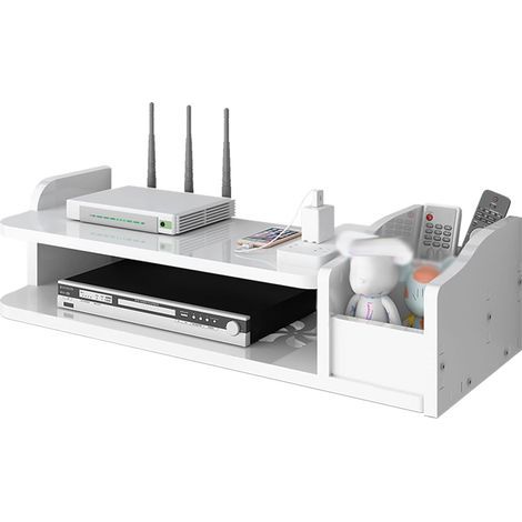 TV Cabinet Wall Shelves, WiFi/DVD Floating TV Cabinet Wall Shelf, TV Set Top Box Storage Box (PVC, 39.519.512.5 CM) (1/5)