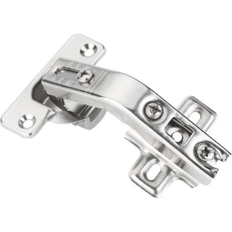 Cadre de charnière d'angle à 135 degrés pour porte d'armoire avec fonction de fermeture douce, conception semi-couvrante, adapté aux cuisines. (1/2)