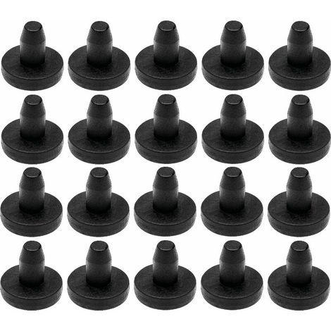– Lot de 20 embouts de tube à insérer Ø extérieur 16mm Ø intérieur 6,5mm – PELD noir – Finition esthétique pour meubles et chaises (1/2)
