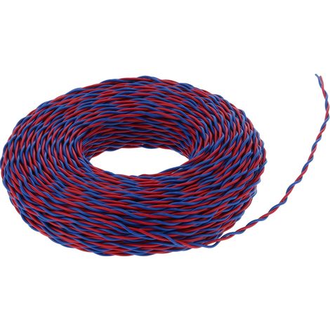 Câble électrique souple RVS 2x0,75 42 brins, gaine PVC isolée, 100 mètres (328,1 pieds), conducteur AC300V rouge et bleu