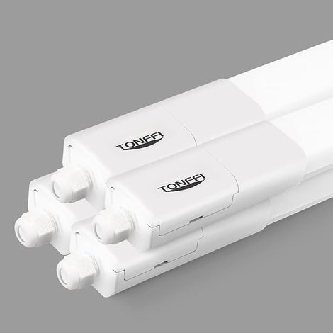 4 Stück Feuchtraumleuchte LED 115cm, 36W 4320LM LED Deckenleuchte Röhre, Verknüpfbar Werkstattlampe IP65 Wasserfest Leuchte, Feuchtraum Wannenleuchte für Keller Wand Garage, NeutralWeiß 4000K [Energi