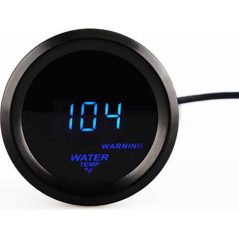 2-Zoll (52 mm) 12-V-Universal-Kfz-Wassertemperaturanzeige, blaue LED-Digitalanzeige für Rennsport, °F-Einheit (1/5)