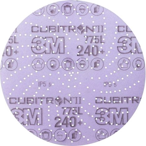 3M Klett-Schleifscheibe (CER) Hookit 775L Multilochung, 125 mm Durchmesser, Körnung: 240
