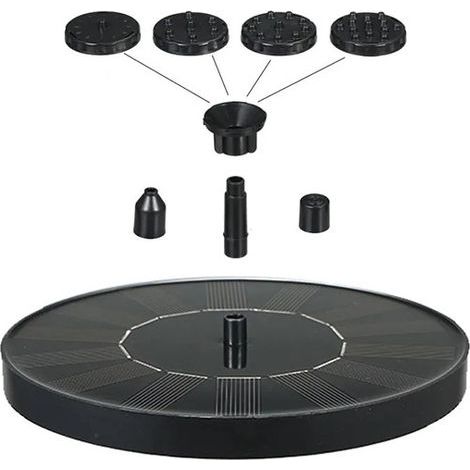 Fontaine solaire d'extérieur pour jardin, bain d'oiseaux solaire de 1,4 W, idéale pour bassin d'agrément, bassin extérieur, jardin (1/5)