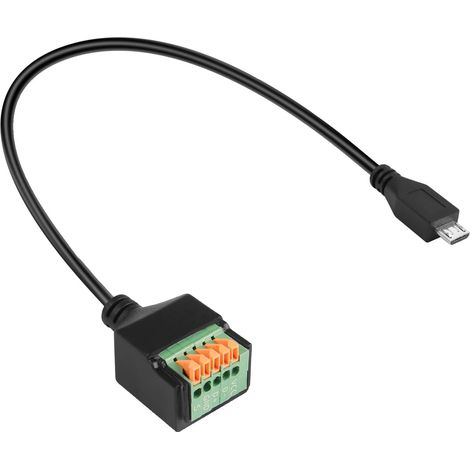 Adaptateur micro USB à connexion rapide sans soudure - Connecteur micro USB mâle vers 5 broches - Extension de charge de données sans soudure - Pour réparation/bricolage - 30 cm (1/5)