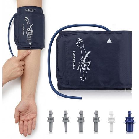 1 Set Replacement Blood Pressure Monitor Cuff 22-42cm, Electric Blood Pressure Monitor Arm Cuff Large for Adults with 6 Connectors, Blood Pressure Monitor Cuff, Compatible with Most Blood Pressure Mon (1/5)