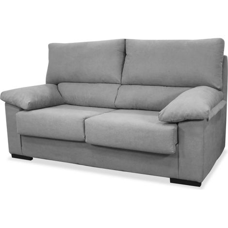 Sofá tres plazas Rubén tapizado gris, 175cm(Ancho) 81cm(Fondo) 100cm(Alto)
