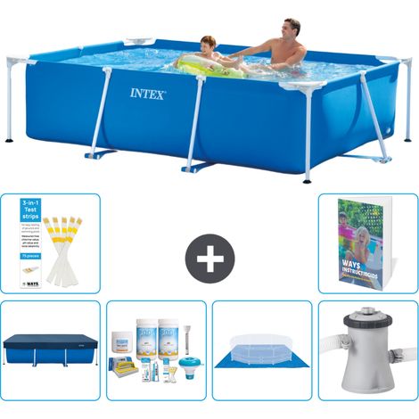 Intex Piscina con estructura Rectangular - 260x160x65 cm - 7-piezas  S77