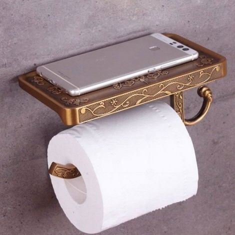 Porte-Papier Toilette Laiton AntiqueSupport Mobile pour Salle De BainsPorte-Rouleau De Papier De SoiePorte-Serviet PORTE ROULEAU WC (1/4)