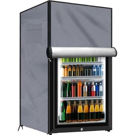 Housse de réfrigérateur extérieur 210D robuste et imperméable pour protéger les congélateurs verticaux (gris 58 x 58 x 142 cm) (1/5)