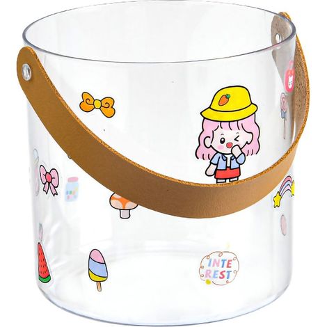 Seau Transparent PET Petit Seau à Vin / Picnic Bar Ice Cube Baril à Boissons S 13x13cm/5.1x5.1in (1/5)