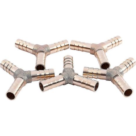 5 raccords en Y à 3 voies de 8 mm en laiton pour tuyau d'air comprimé et de gaz. (1/4)