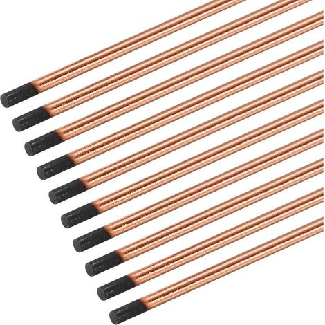 20 baguettes de gougeage à l'arc au carbone de 12 mm x 355 mm (0,47 po x 14 po), électrodes de gougeage revêtues de graphite de cuivre pour le soudage (1/5)
