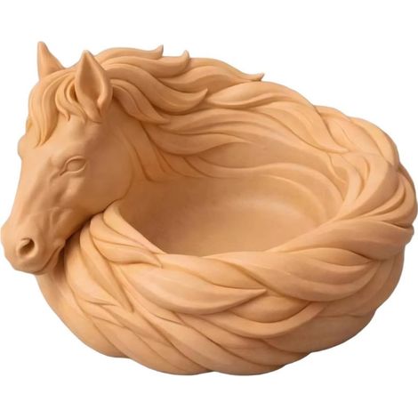 Bol fourre-tout en forme de cheval pour clés, bijoux et pièces de monnaie, bol décoratif de 17,8 cm, décoration équestre, organisateur d'entrée, cadeau pour femme et passionnée (caramel) (1/5)