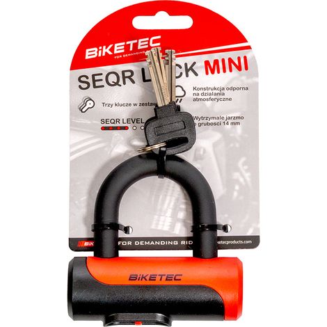 Cadenas à clé BIKETEC SEQR (jeu de 3 clés) Dimensions : 102 mm x 100 mm