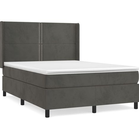 Maison Exclusive - Cama box spring con colchón terciopelo gris os (1/5)