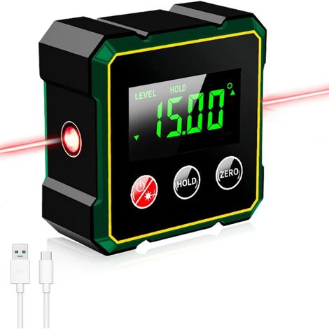 Niveau Laser - Nivellement Électronique Numérique - Mesure D'Angle Précise ±0,2° - Affichage LCD Rotatif - Alimenté Par Batterie Rechargeable - 1 Pièce (1/5)