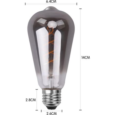 Vintage E27 LED-Lampe, energiesparend, Industriestil, Retro-Antik-Dekorationslampe E27, 6 W, für Schlafzimmer, Restaurant, Café, Bar, Bistro, gelbes Glühfaden, 3er-Pack (1/4)