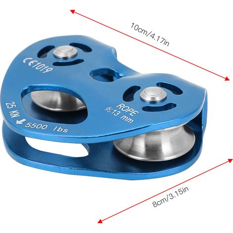 Hochleistungsfähige, einseitig drehbare 25-kN-Heberolle aus Aluminiumlegierung für Kletterzwecke (blau) (1/5)