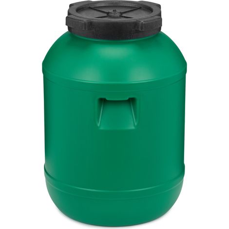 Garronda réservoir d'eau de 20 litres, Baril Alimentaire, fût à Large Ouverture en HDPE et sans BPA, tonneau de Jardin, bac à Aliments pour Animaux, conteneur d'eau, tonneau Universel GD-0078, Vert
