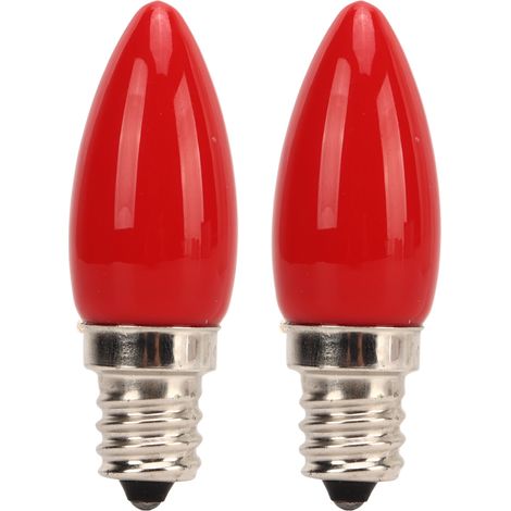 2PCS Ampoule Bougie E12 4 LED SMD2835, 220V 1.5W, Verre Clair pour Lustre Applique Murale Plafonnier Rouge (1/5)