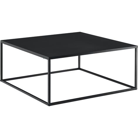 Mesa de centro de salón cuadrada de metal 85 x 85 cm negro mate 030006133